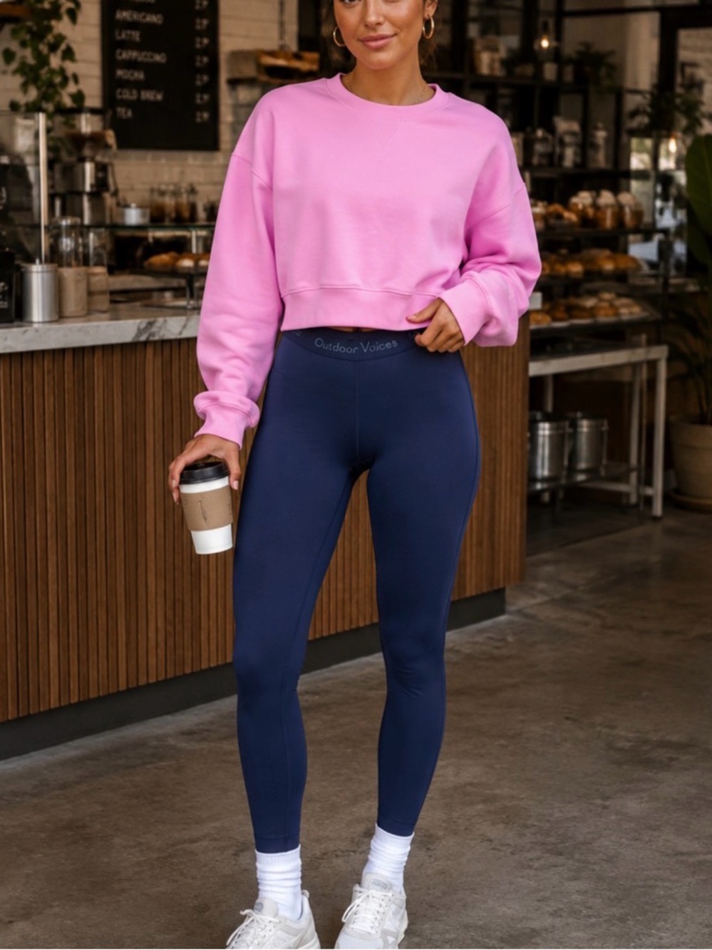 Outdoor Voices Navy Blue Leggings Yoga Hiking Outdoor‎
